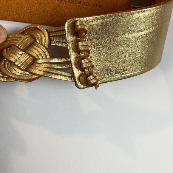 LAUREN RL • Metallic Gold Leather Tassel Belt - Picture 5 of 6